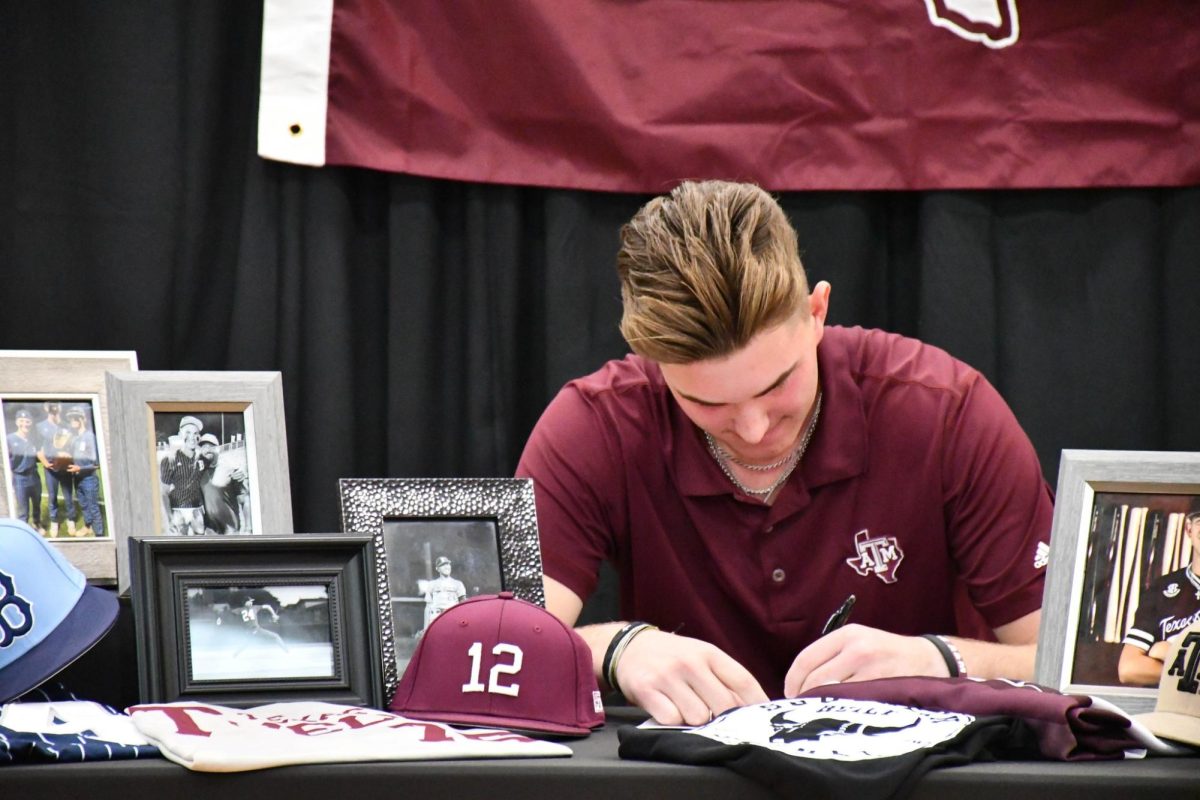 Senior Rylan Hill signed his National Letter of Intent to play baseball for Texas A&M University next season.