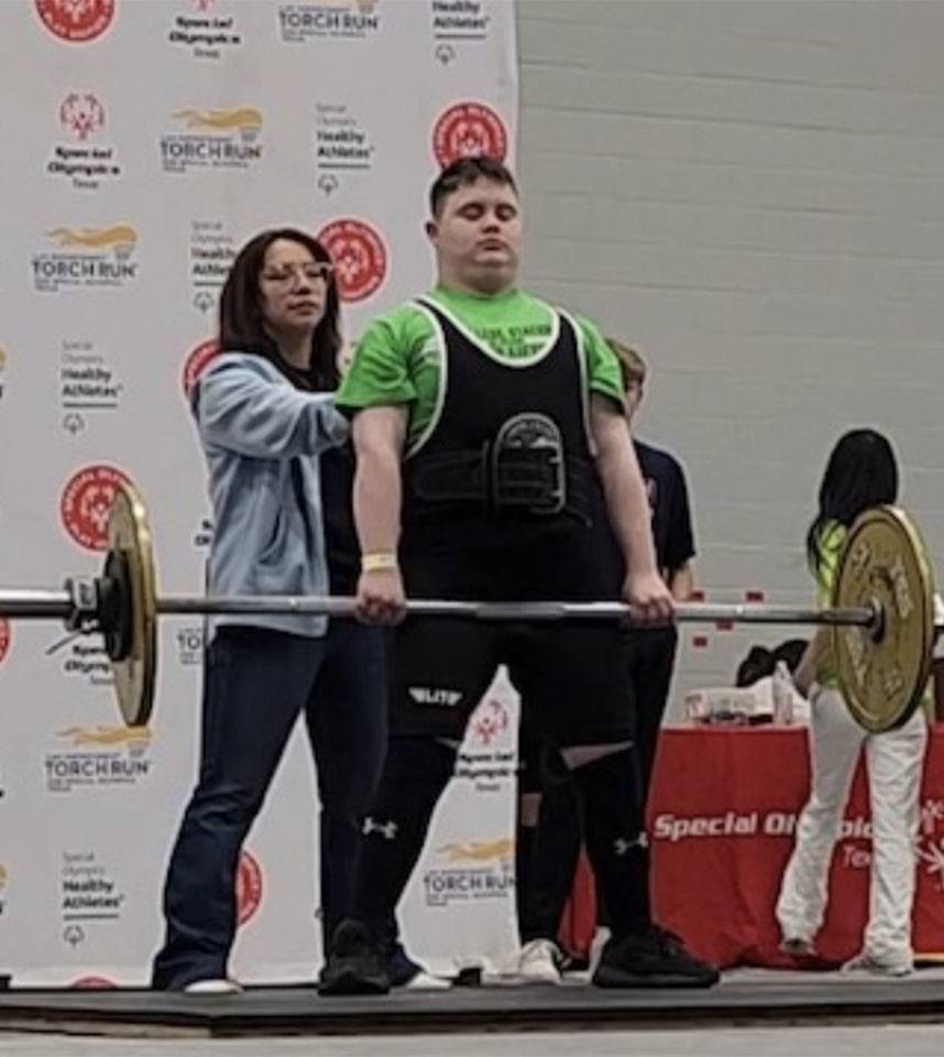 Freshman Nick Scanlin set a personal record at the powerlifting event during the Special Olympics.